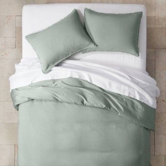 Casaluna Bedding Fullqueen Heavyweight Linen Blend Duvet Cover Sage Green Casaluna Poshmark